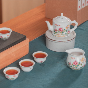 手尚功夫景德鎮手繪陶瓷茶具套裝家用青花瓷手繪功夫茶具白瓷茶具古鎮陶瓷